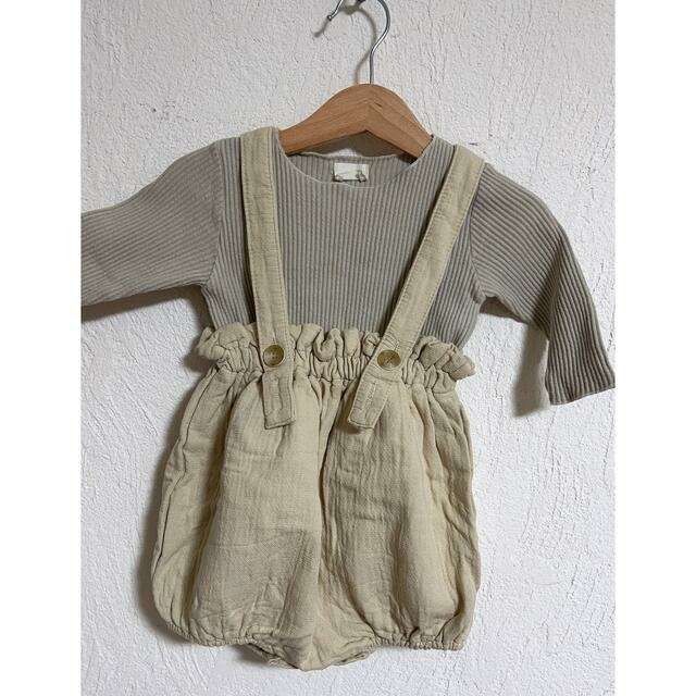 期間限定値引き‼️monbebe リブロンパース ベビー服 キッズ/ベビー/マタニティのベビー服(~85cm)(ロンパース)の商品写真