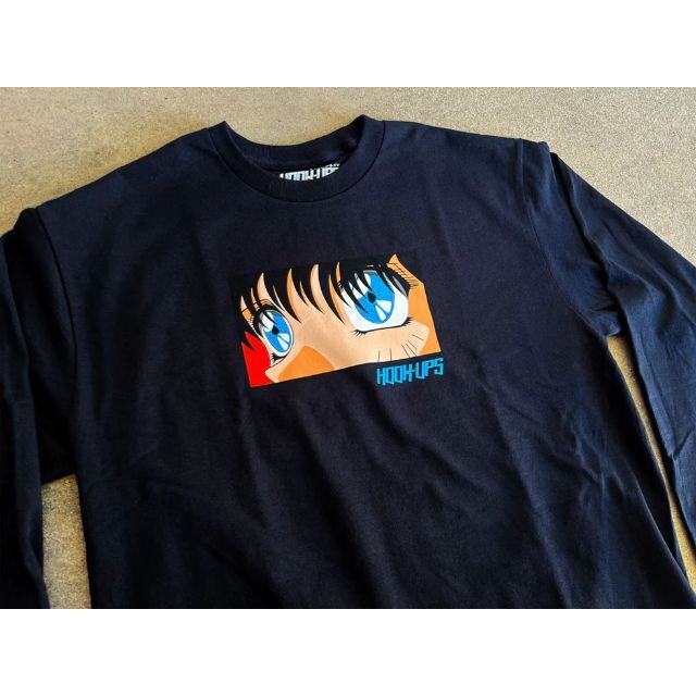 XL Eyes アイズロンTee Hook-Ups ジェルミクライン長袖Tシャツオタクスケーターことje