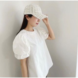 カシラ(CA4LA)のENEU tweed cap エヌー　White(キャップ)