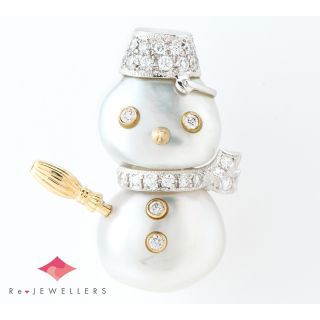 美品】MIKIMOTO ミキモト パール ピンブローチ 雪だるま centrorenovo