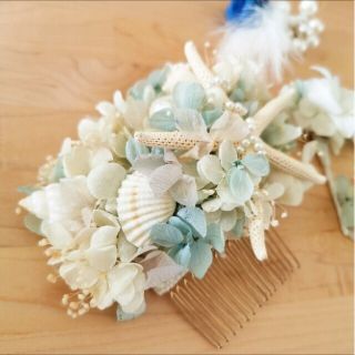 【専用】結婚式などに☆ドライフラワーの髪飾りとイヤーカフ(ヘアアクセサリー)