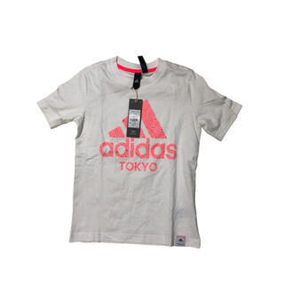 アディダス(adidas)のadidas アディダスキッズTシャツ　ホワイト　ピンク　140cm(Tシャツ/カットソー)