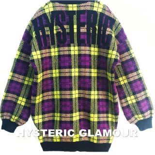 ヒステリックグラマー(HYSTERIC GLAMOUR)のヒステリックグラマー⭐️オーバーサイズチェックロゴカーディガン(カーディガン)