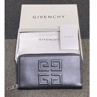 ジバンシィ(GIVENCHY)のGIVENCHY ジバンシー 長財布 エンブレム ラウンドファスナー 黒(長財布)