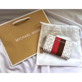 マイケルコース(Michael Kors)のJET SET ジップアラウンド カードケース スモール - MKシグネチャー(名刺入れ/定期入れ)