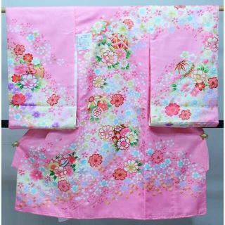 お宮参り 産着 女児 女の子 のしめ 金刺繍 ピンク 祝着 合繊 NO37877(お宮参り用品)