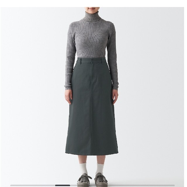 MUJI (無印良品)(ムジルシリョウヒン)の無印良品 チノセミフレアースカート レディースのスカート(ひざ丈スカート)の商品写真