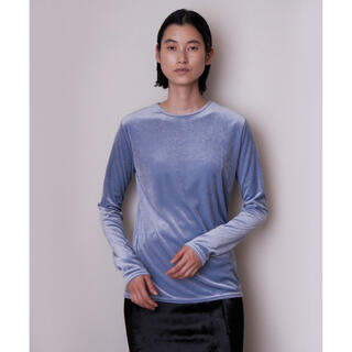 【新品・未使用】enof  velour top ブルー(カットソー(長袖/七分))