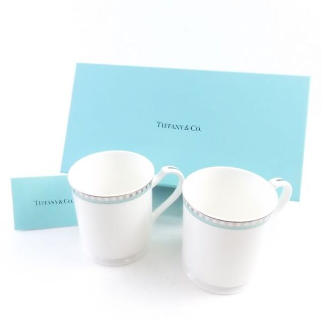 Tiffany & Co. - ティファニー プラチナブルーバンド マグカップ Tiffany & Co. - ティファニー プラチナブルーバンド マグカップ