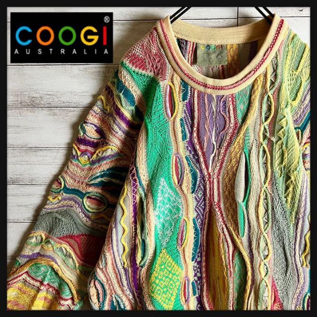 【激レア】coogi クージー 立体 編込み 3Dニット ビッグサイズ 希少