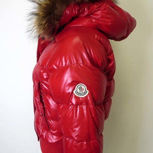 MONCLER(モンクレール)のモンクレール アルプス ダウンジャケット ファー フード XS 00 赤 正規品 レディースのジャケット/アウター(ダウンジャケット)の商品写真