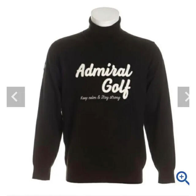 Admiral(アドミラル)の【新品】アドミラルゴルフ　ロゴタートルネックニット　黒　M スポーツ/アウトドアのゴルフ(ウエア)の商品写真