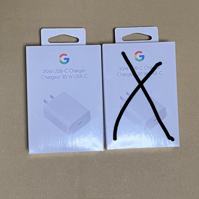 新品未使用1個Google 30W USB-C 電源アダプター 充電器 スマホ/家電/カメラのスマートフォン/携帯電話(バッテリー/充電器)の商品写真