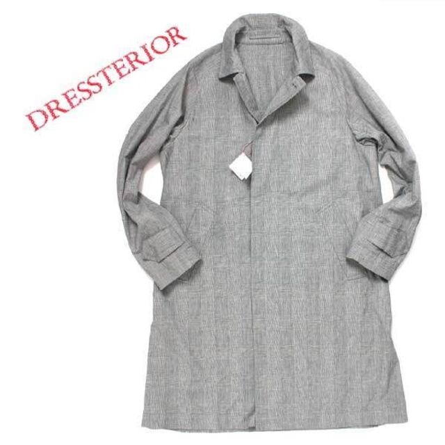 新品 DRESSTERIOR グレンチェック ステンカラーコート ドレステリア