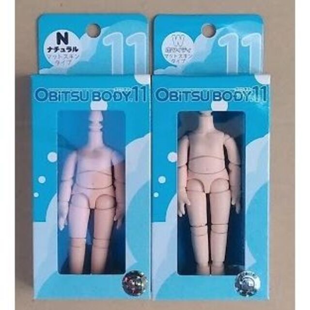 OB11 オビツ11 二体組 白&ナチュラル肌 色違い 新タイプ 磁石なし ハンドメイドのぬいぐるみ/人形(人形)の商品写真