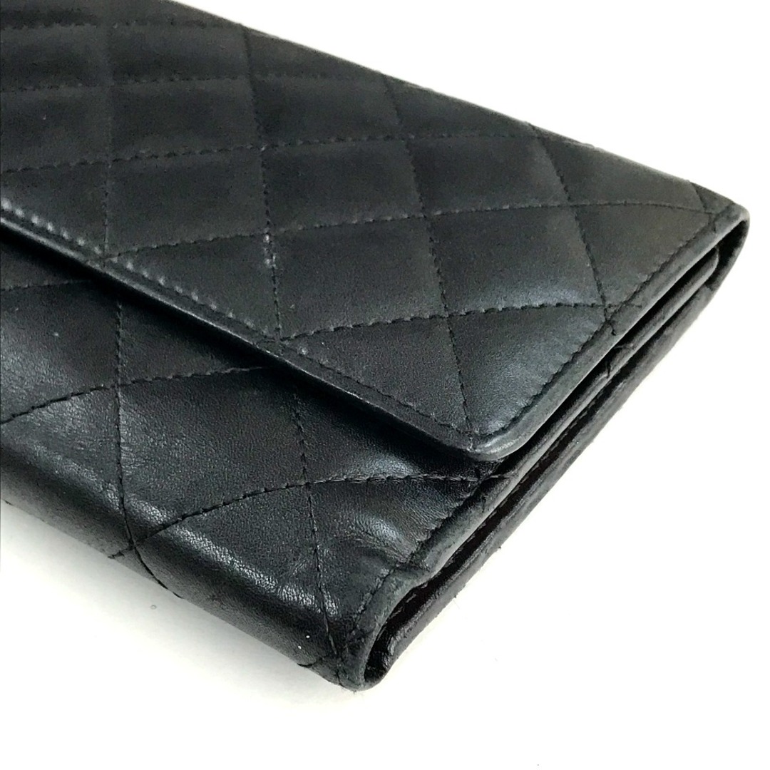 CHANEL シャネル 財布 カンボンライン 三つ折り ラムスキン-