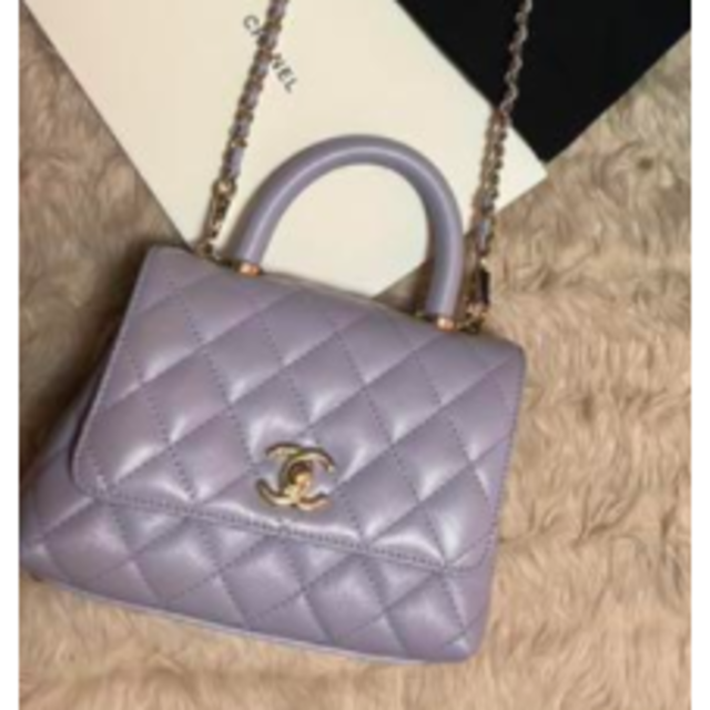 CHANEL ココハンドル ミニサイズ 19cm ライトパープル