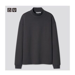 ユニクロ(UNIQLO)のUNIQLO U モックネックプルオーバー　ダークグレー　Lサイズ(スウェット)