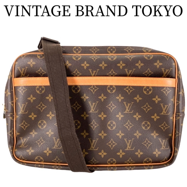 LOUIS VUITTON ルイヴィトン ショルダーバッグ モノグラム リポーターGM 斜め掛け かばん 鞄 ブラウン M45252    ゴールド金具 レディース 送料無料【品】