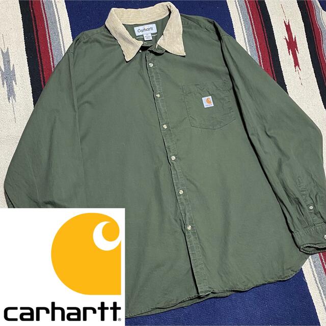 carhartt(カーハート)の90s 古着 カーハート コーデュロイ シャツワンピ ビッグシルエット ゆるだぼ メンズのトップス(シャツ)の商品写真