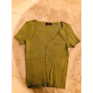 ベルシュカ(Bershka)のBershka Green top(カットソー(半袖/袖なし))