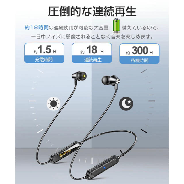 ワイヤレスイヤホン Bluetooth5.1 黒 スマホ/家電/カメラのオーディオ機器(ヘッドフォン/イヤフォン)の商品写真