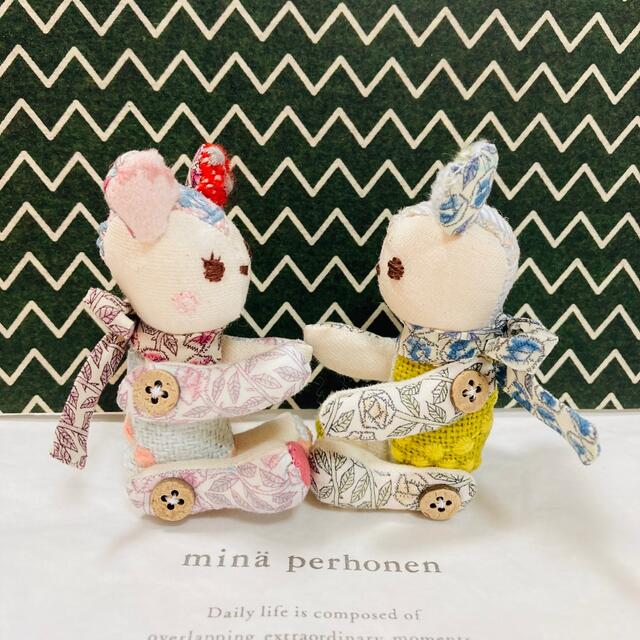 mina perhonen(ミナペルホネン)のミナペルホネン　夫婦テディベア ハンドメイドのぬいぐるみ/人形(ぬいぐるみ)の商品写真