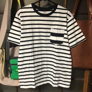 ユナイテッドアローズグリーンレーベルリラクシング(UNITED ARROWS green label relaxing)の【極美品】GLR×FRUIT OF THE LOOM ボーダー切替Tシャツ 別注(Tシャツ/カットソー(半袖/袖なし))