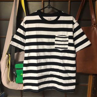 ユナイテッドアローズグリーンレーベルリラクシング(UNITED ARROWS green label relaxing)の【極美品】GLR×FRUIT OF THE LOOM ボーダー切替Tシャツ 別注(Tシャツ/カットソー(半袖/袖なし))