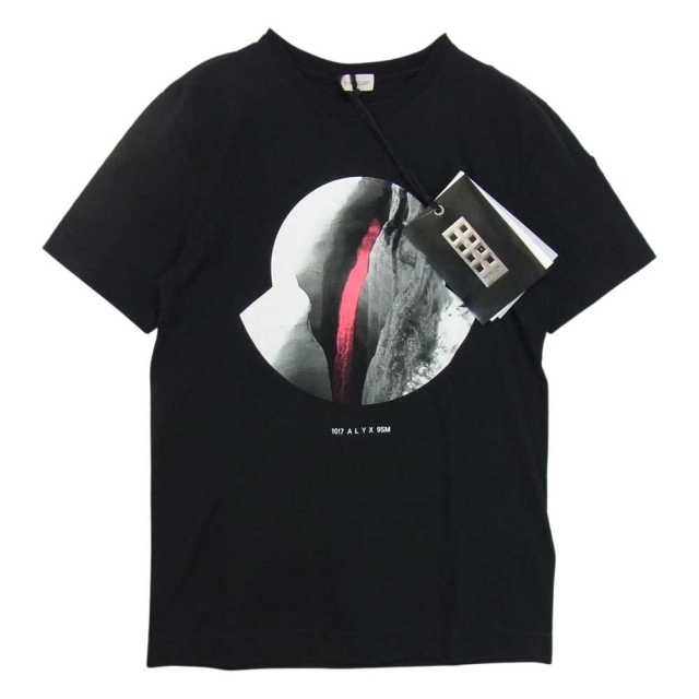 S肩幅MONCLER モンクレール E209Y8000650 829FU GENIUS ALYX 9SM T-SHIRT ジーニアス アリクス プリント Tシャツ ブラック系 S【新古品】【未使用】