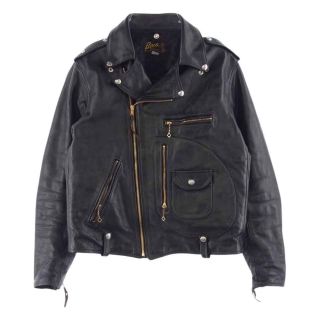 ザリアルマッコイズ(THE REAL McCOY'S)のThe REAL McCOY'S ザリアルマッコイズ レザージャケット BUCO ブコ J-24 JACKET Dポケット ホースハイド レザー ダブル ライダース ジャケット  ブラック系 40【中古】(その他)