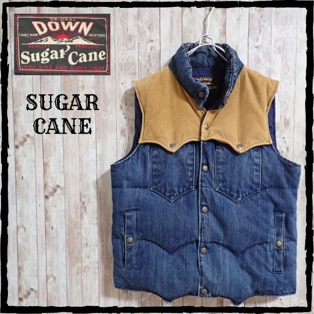 美品 シュガーケーン SUGAR CANE ダウンベスト デニム M サイズ-