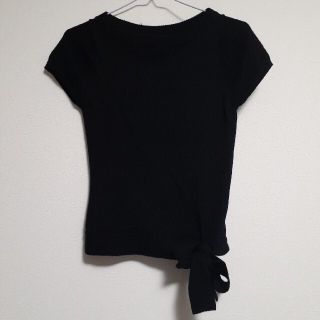 ロペ(ROPE’)の古着　ROPE　ロペ　くろ色　BLACK　半袖Tシャツ　毛　100%　トップス(カットソー(半袖/袖なし))