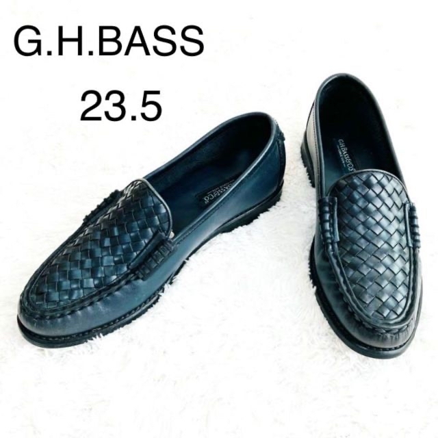 G.H.BASS(ジーエイチバス)の【美品！ジーエイチバスG.H.BASSローファー編み込みイントレチャート23.5 レディースの靴/シューズ(ローファー/革靴)の商品写真