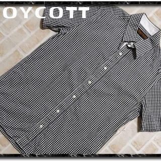 ボイコット(BOYCOTT)のボイコット　ギンガムチェック半袖シャツ　白×黒(シャツ)