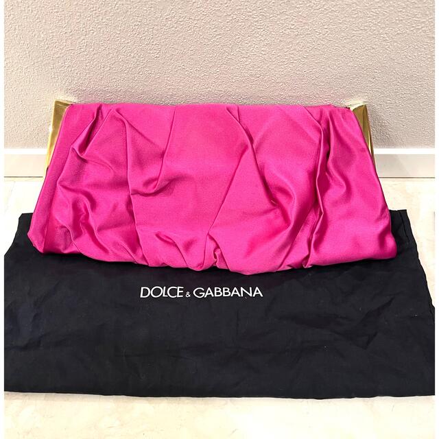 バッグ値下　新品　DOLCE&GABBANA ドルガバ　ピンク　サテン　クラッチバッグ