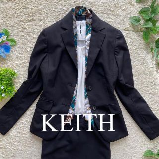 キース(KEITH)のKEITH 36 S位スーツ　ジャケット＋スカート　ブラックスーツ　セットアップ(スーツ)