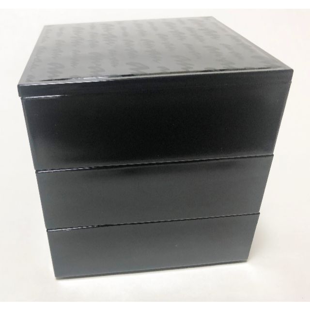 anan 黒三段ミニ重 ananロゴ入り 樹脂製  小物入れ 置物 重箱 インテリア/住まい/日用品のキッチン/食器(テーブル用品)の商品写真