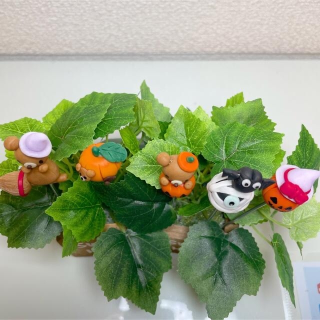 ガーデンピック　ハンドメイド　クマちゃんハロウィンピック　多肉植物