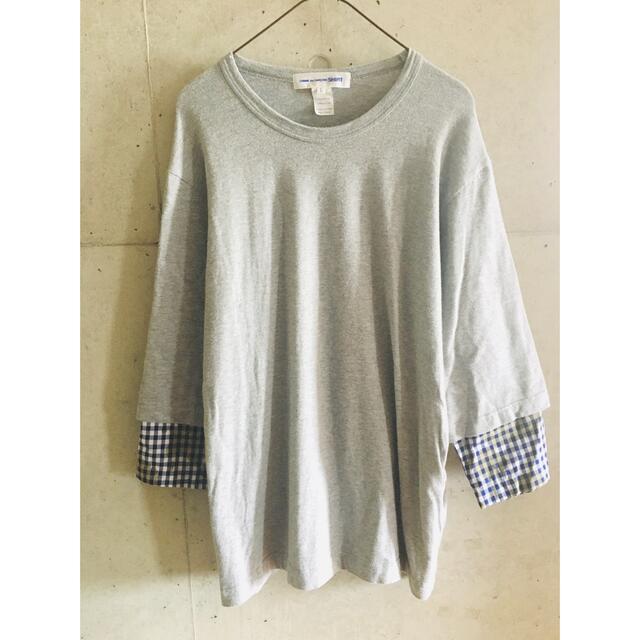 【★良品★希少★メンズL】コムデギャルソンシャツ ドッキング 9部袖 Tシャツ | フリマアプリ ラクマ