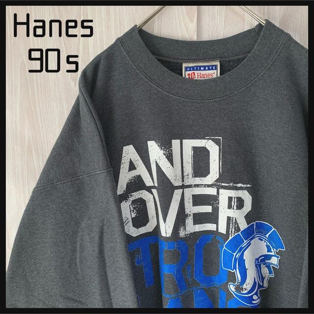 Hanes(ヘインズ)のヘインズ スウェットトレーナービッグプリント90sカレッジ系アメリカ古着 メンズのトップス(スウェット)の商品写真