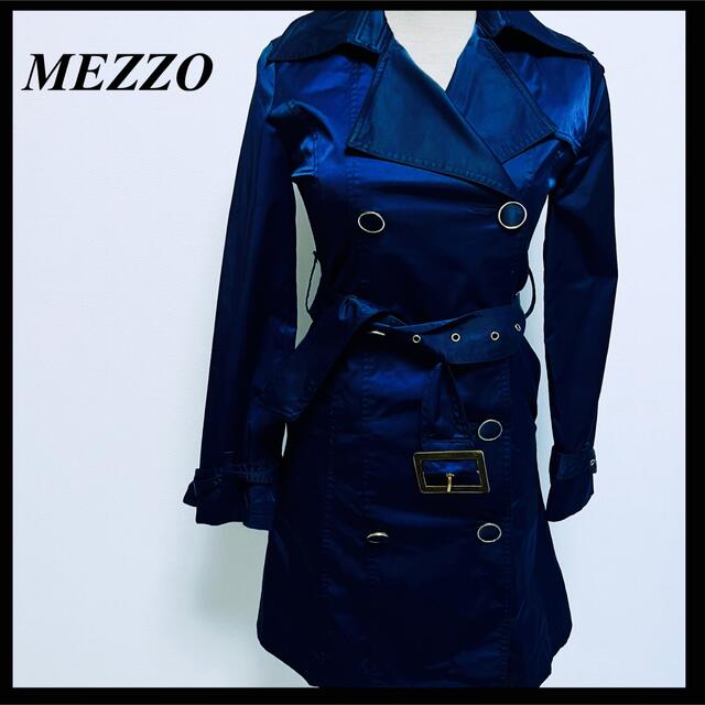 MEZZO メゾ　トレンチコート　コート　アウター　紺色　ジャケット