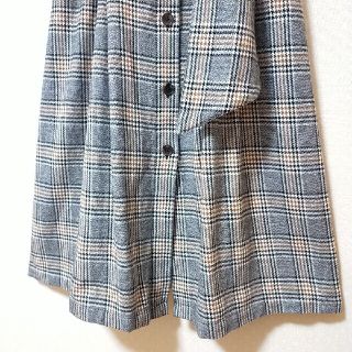 美品 ハーリップトゥ イタリアンコットンチェックワンピース ロング リボン S
