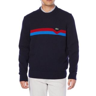 ラコステ(LACOSTE)の【未使用】[ラコステ] ニット　メイド・イン・フランス フロントボーダーセーター(ニット/セーター)