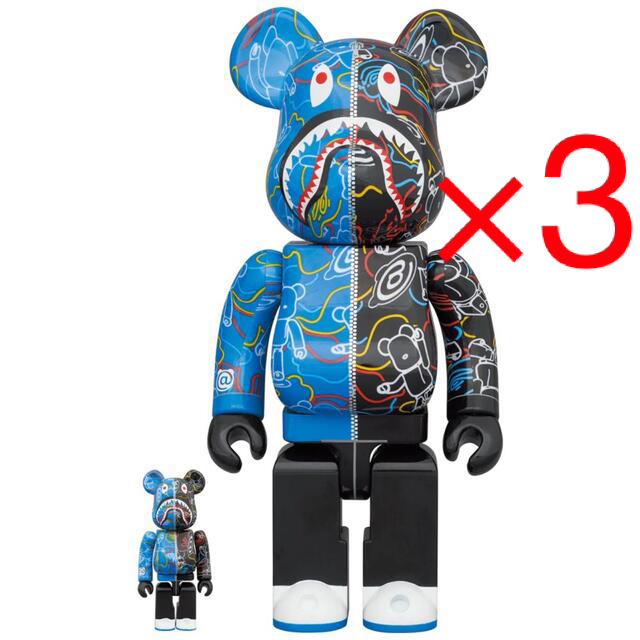 BAPE(R) BE@RBRICK LINE CAMO SHARK400%