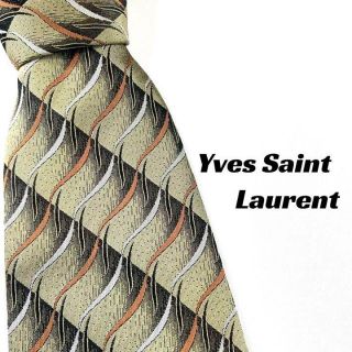 イヴサンローランボーテ(Yves Saint Laurent Beaute)の【2980】美品！イブサンローラン ネクタイ　カーキブロンズ系.(ネクタイ)