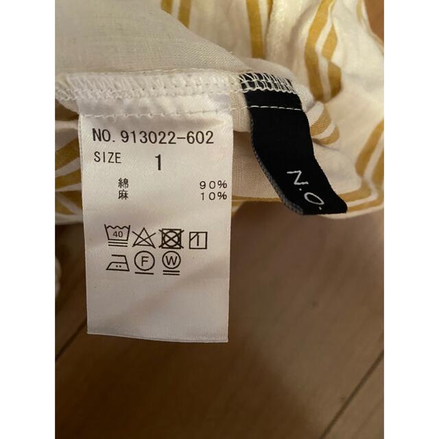 norc バンドカラー　ストライプ　混麻シャツ レディースのトップス(シャツ/ブラウス(長袖/七分))の商品写真