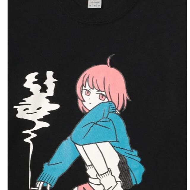 新品 cune キューン 袖に煙うさぎ タバコ ガール ロング Tシャツ XL ...