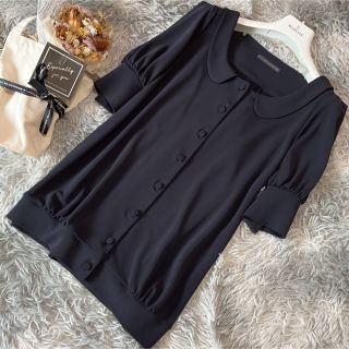FOXEY - ♡美品 フォクシーニューヨーク♡ 襟付きブラウス ネイビー