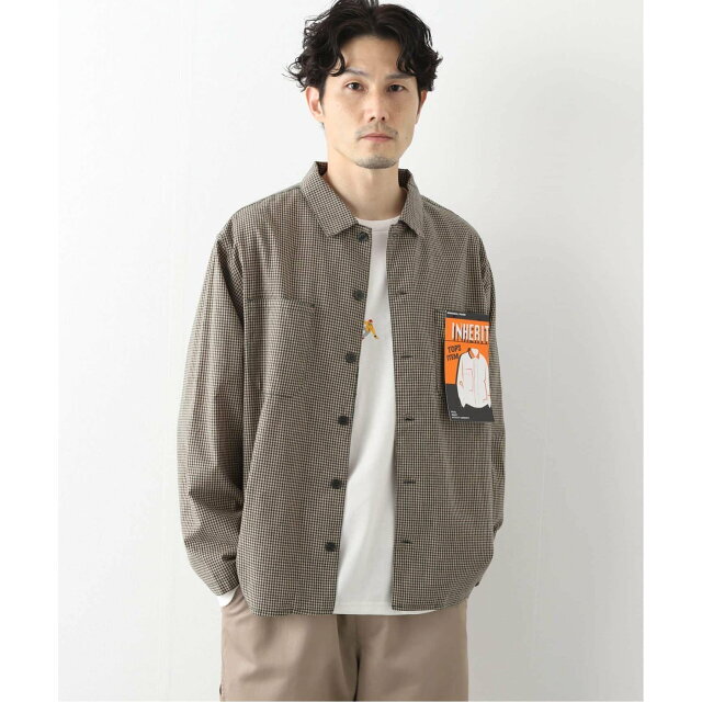 【グリーン】ギンガムチェックシャツジャケット